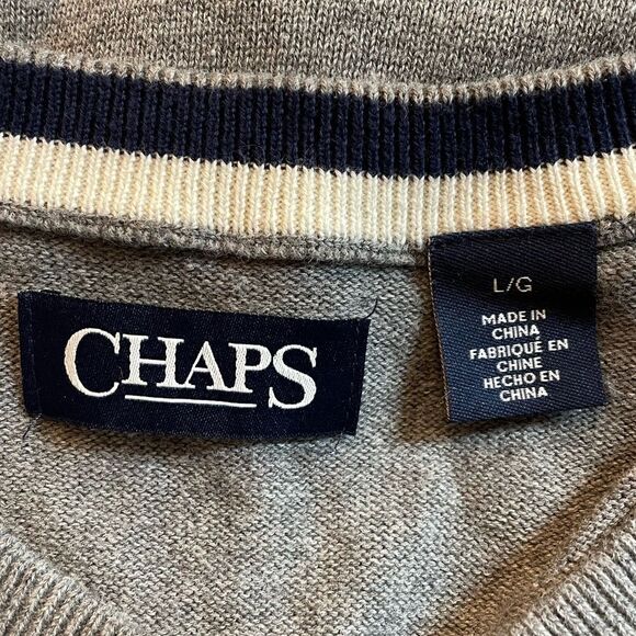 Chaps Gray Vest size Large - Picture 3 of 4